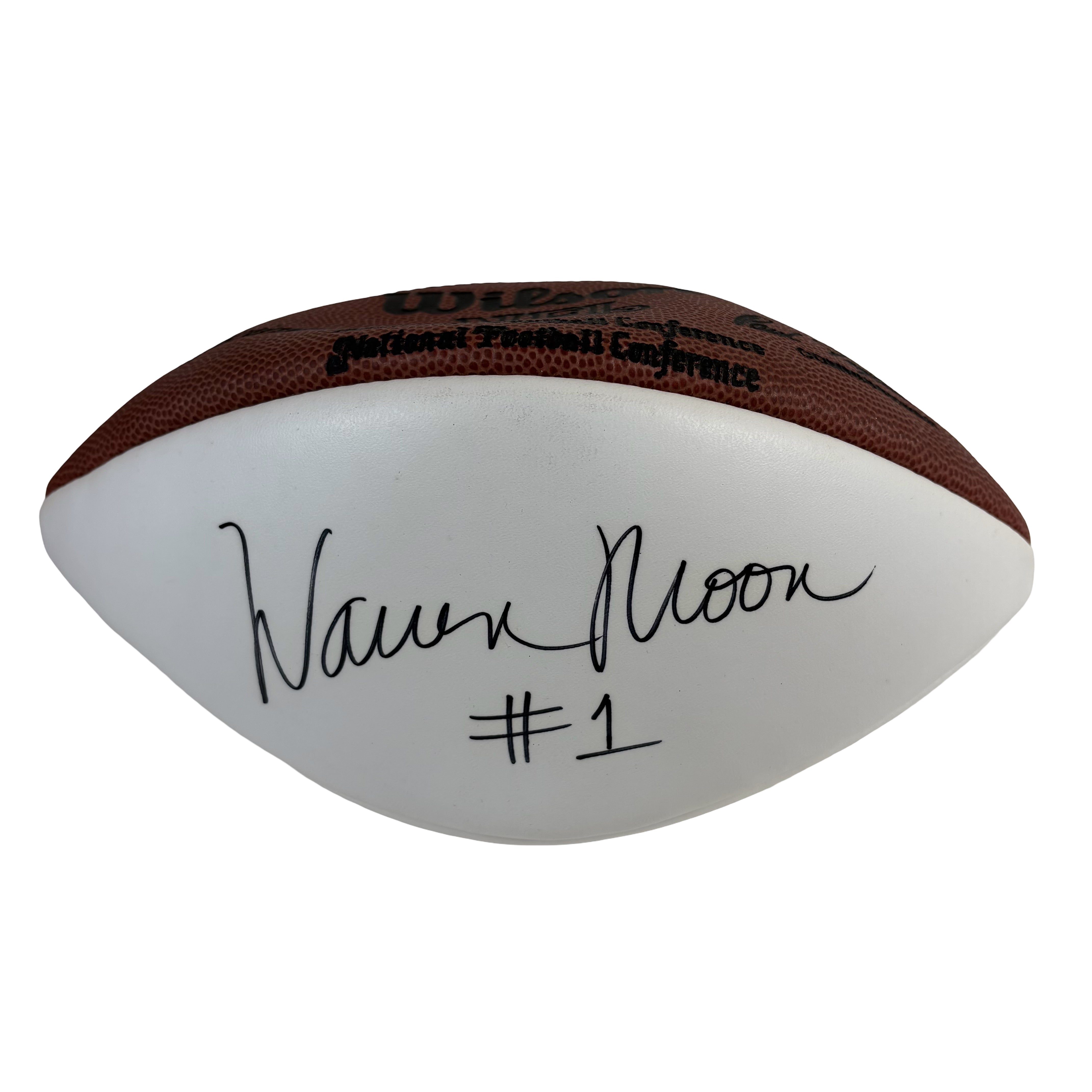 Joe Gibbs & Warren Moon Autographed Signed Football Football AMCo COA