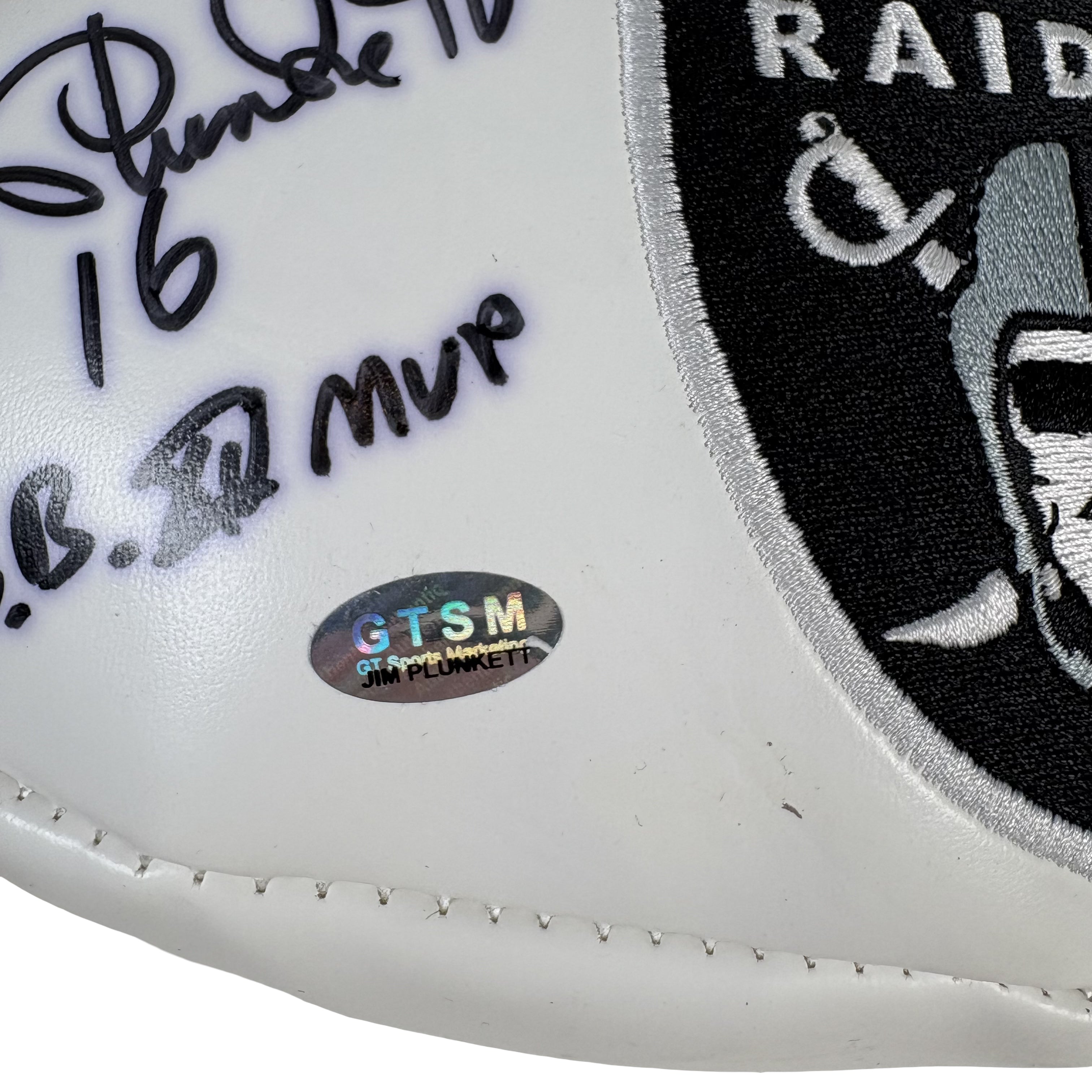 Jim Plunkett & Fred Biletnikoff Oakland Raiders Autographed Signed Football GTSM 