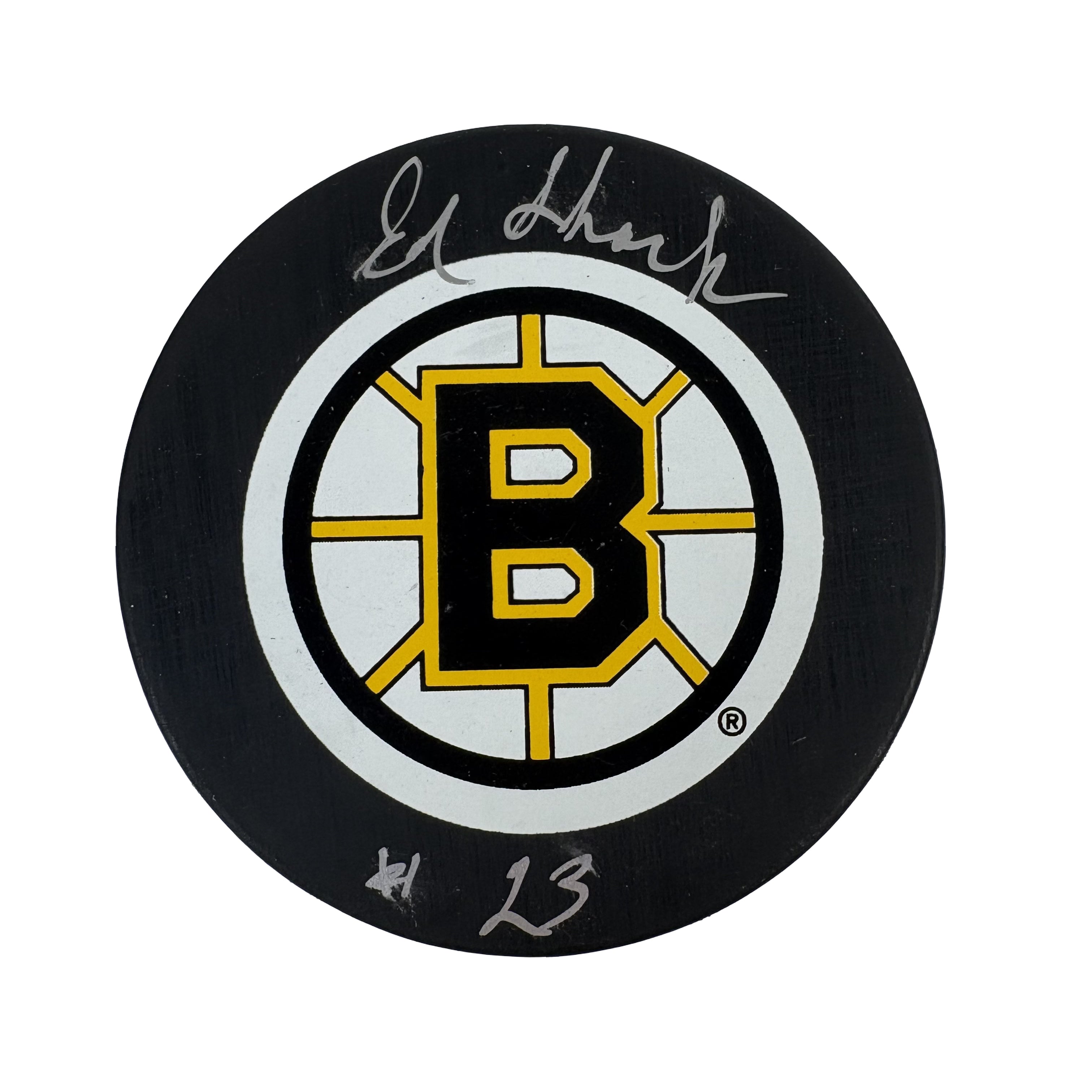 Ed Shack Boston Bruins Autographed Signed Hockey Puck Beckett BAS COA