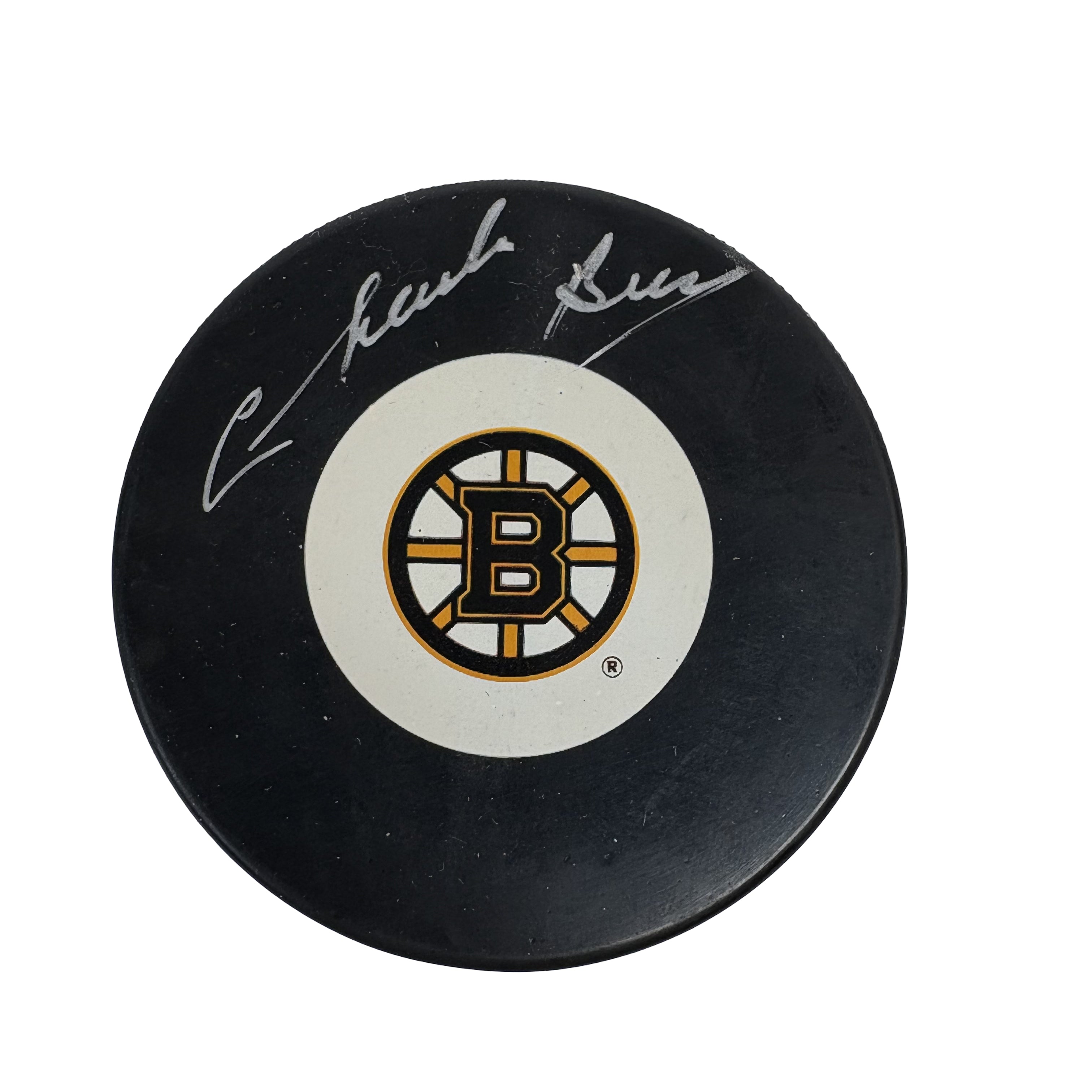 Charlie Burns Boston Bruins Autographed Signed Hockey Puck AMCo COA