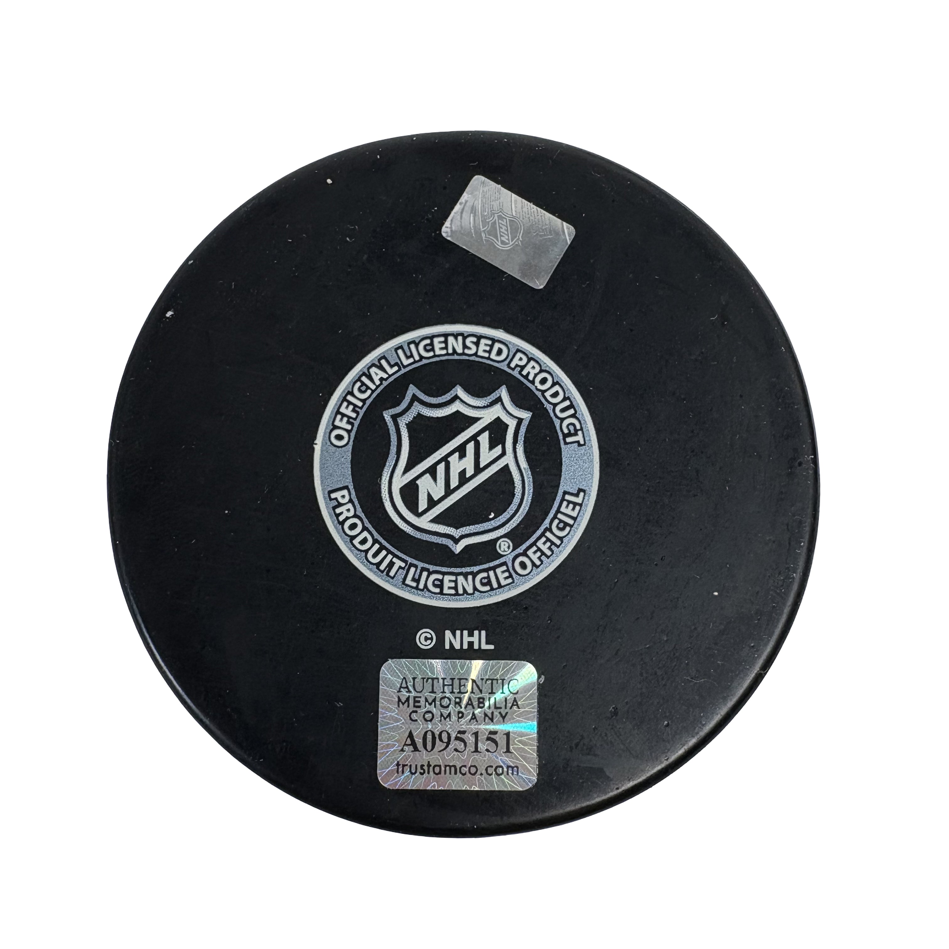Charlie Burns Boston Bruins Autographed Signed Hockey Puck AMCo COA