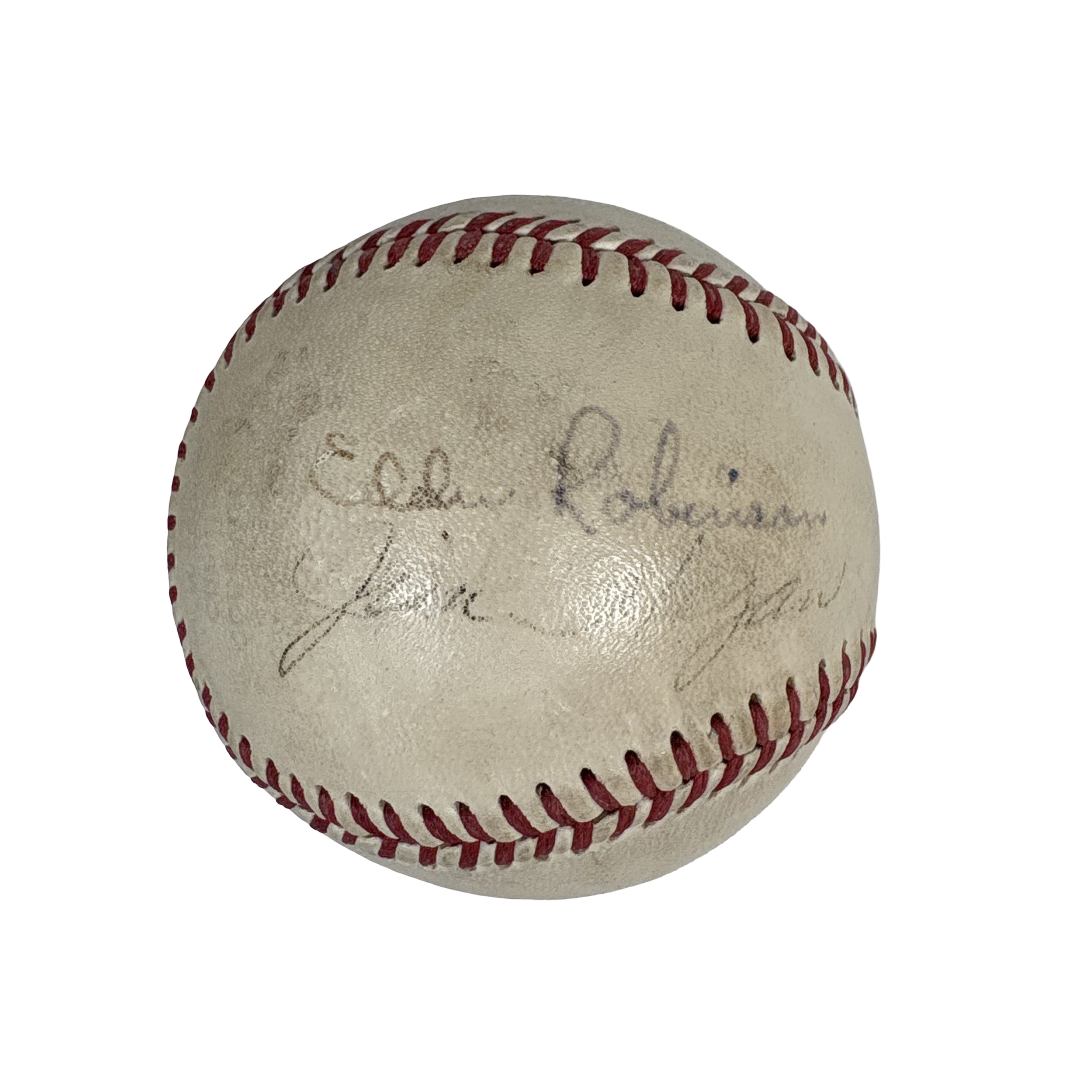 Jim Hegan & Eddie Robinson Cleveland Autographed Signed Baseball AMCo LOA