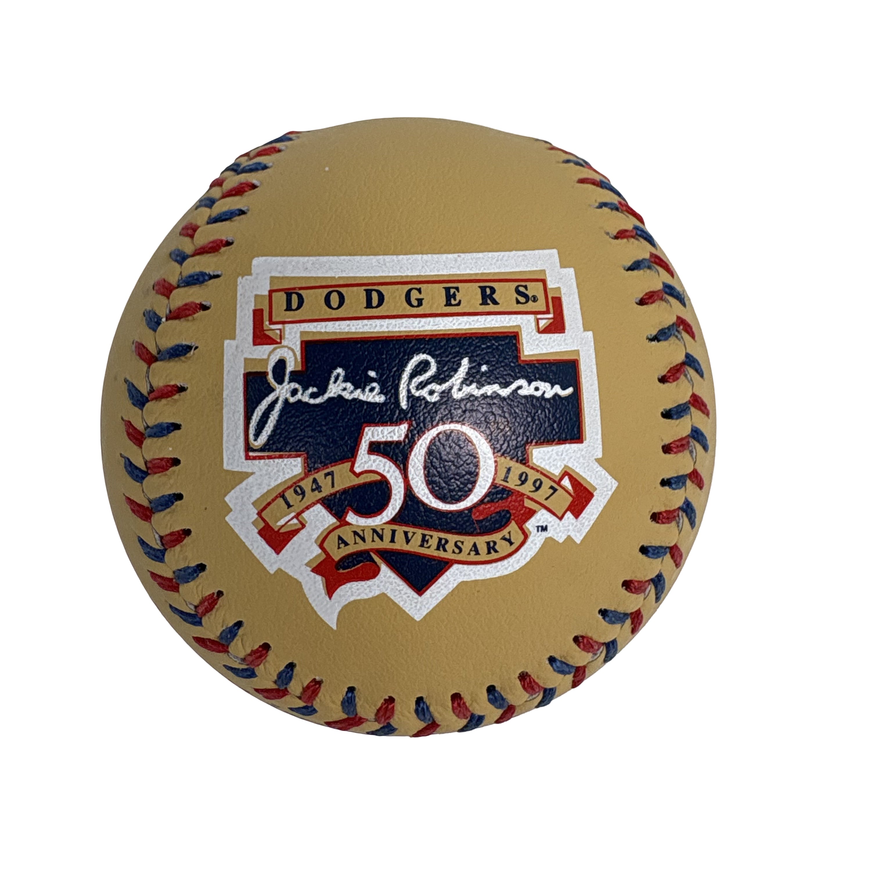 Jackie Robinson Brooklyn Dodgers Vintage Original 50th Anniversary Baseball GA 