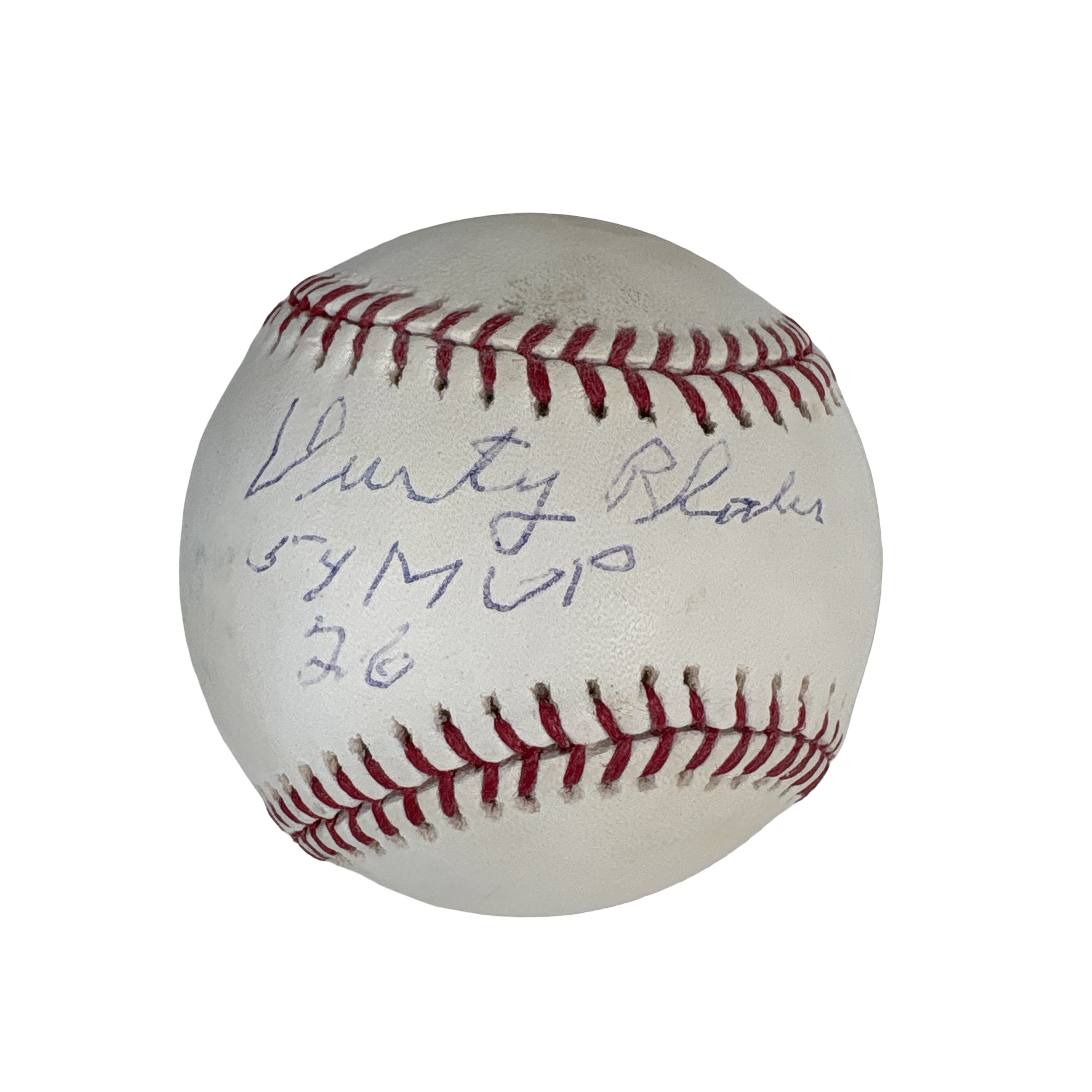 Dusty Rhodes 1954 MVP New York Giants Autographed Signed Baseball AMCo COA