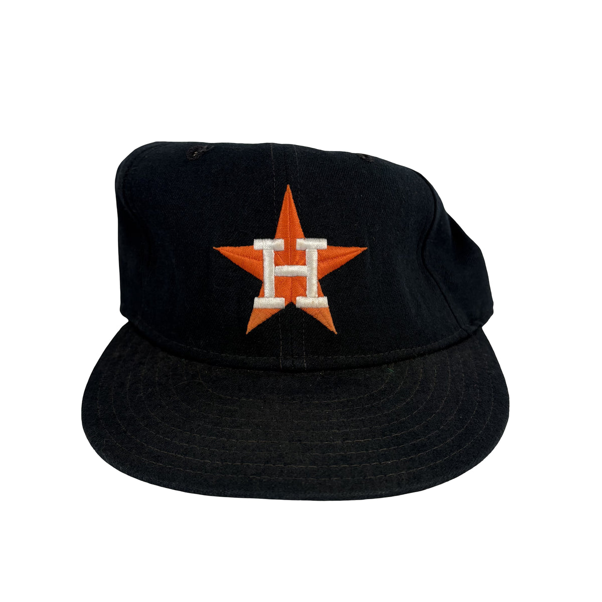 Houston Astros 1990s Game Worn Used New Era Baseball Hat GA