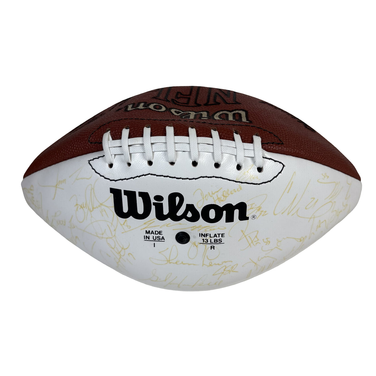 1996 Green Bay Packers Super Bowl Champions Team Autographed Signed Football AMCo LOA