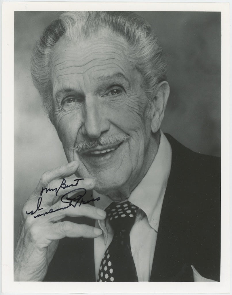 Vincent Price House Of Wax Autographed Signed 8x10 Photo AMCo COA