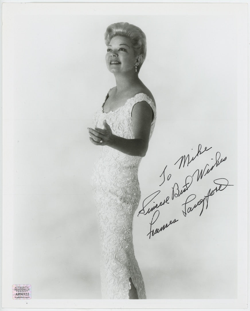 Frances Langford Golden Age Actress Autographed Signed 8x10 Photo AMCo COA
