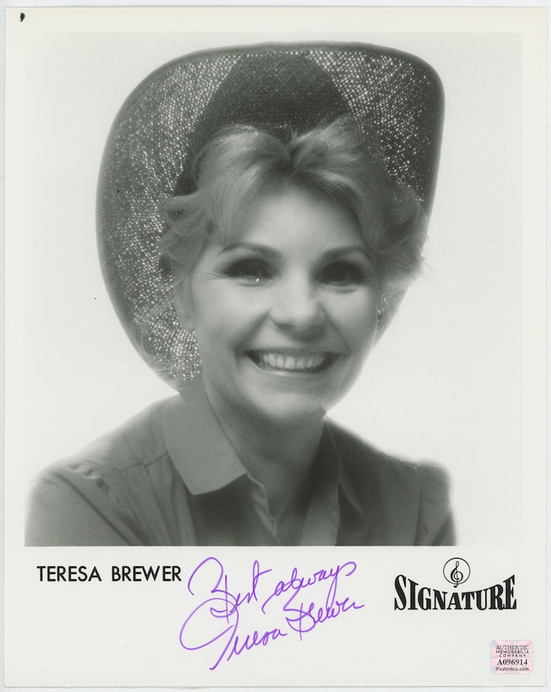 Teresa Brewer Music! Music! Music! Autographed Signed 8x10 Photo AMCo COA