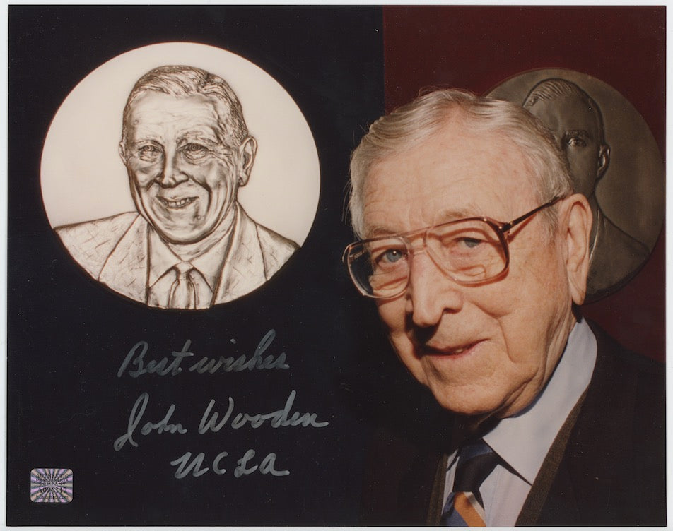 John Wooden UCLA Coach Legend Autographed Signed 8x10 Photo AMCo COA