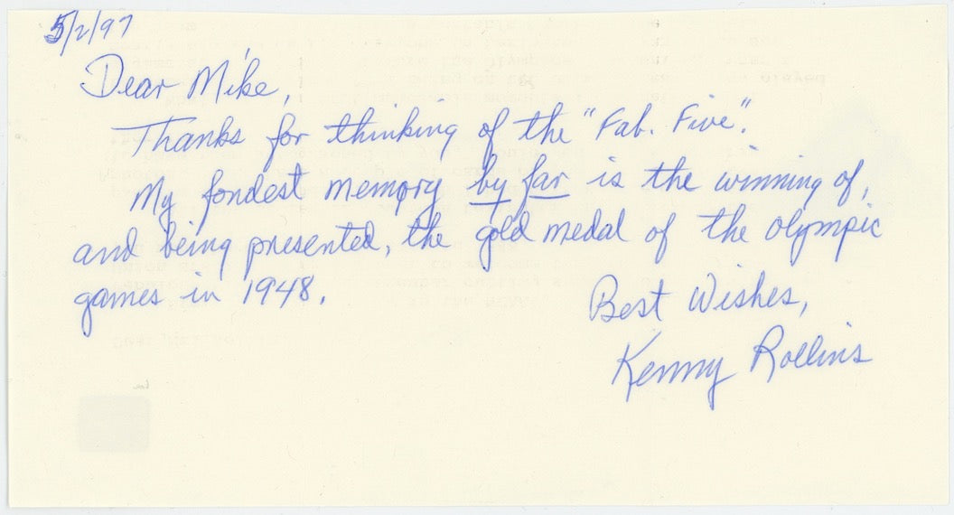 Kenny Rollins Kentucky Wildcats Autographed Signed Note Page AMCo COA