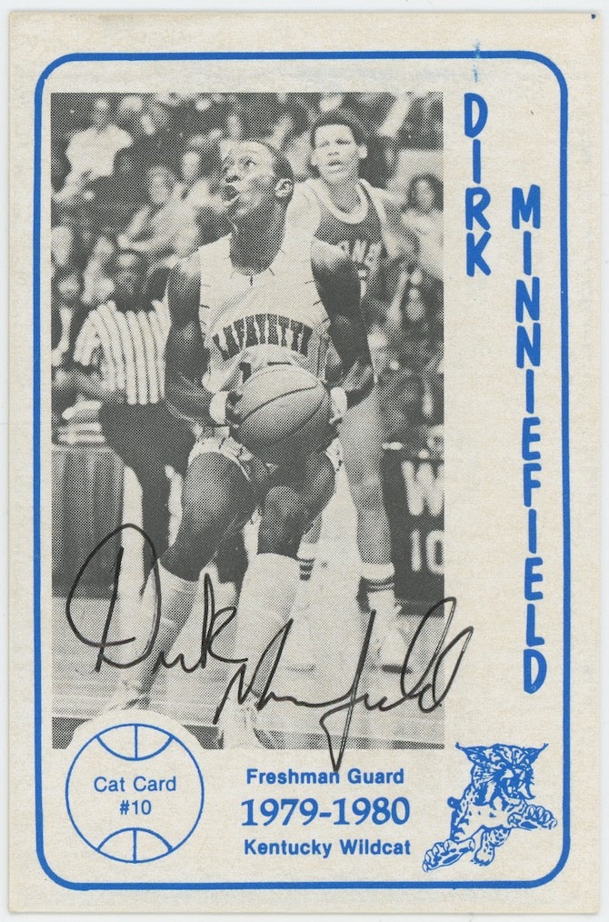 Dirk Minniefield 1979-80 University of Kentucky Wildcat Card #10 Auto Signed  AMCo