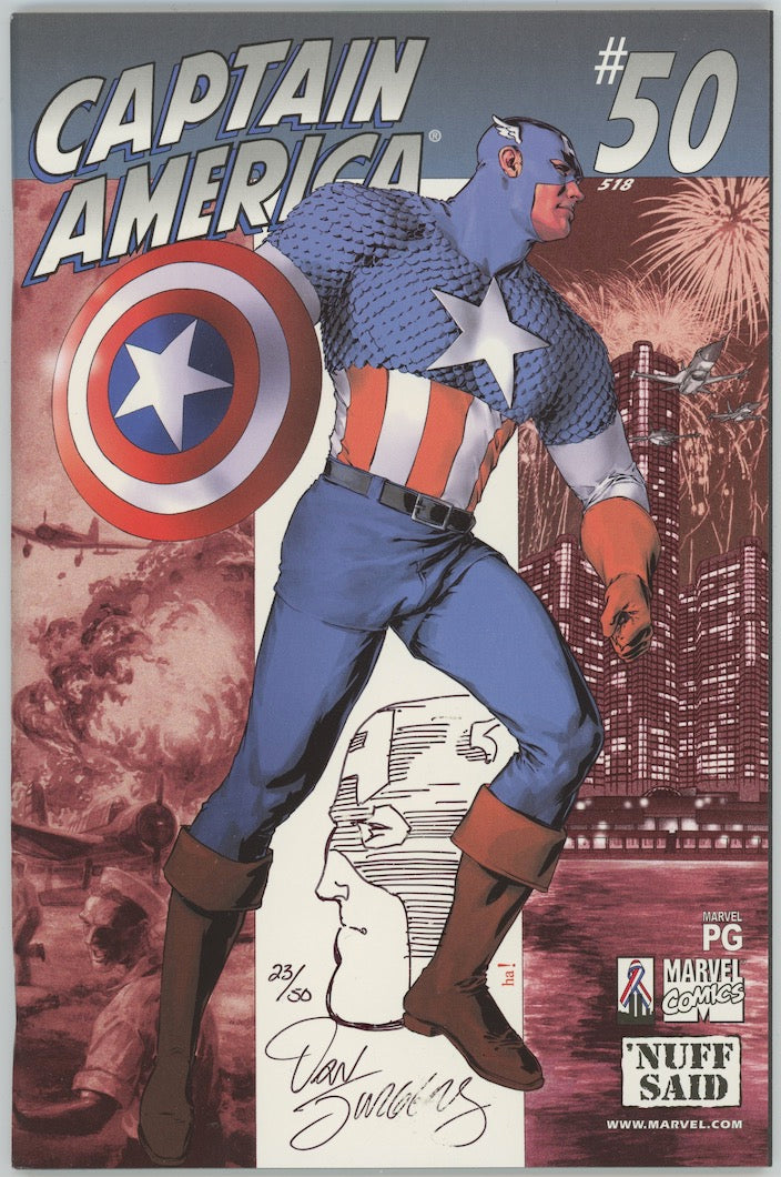 Captain America #50 Dan Jurgens Autographed Signed With Sketch Comic Book DF COA