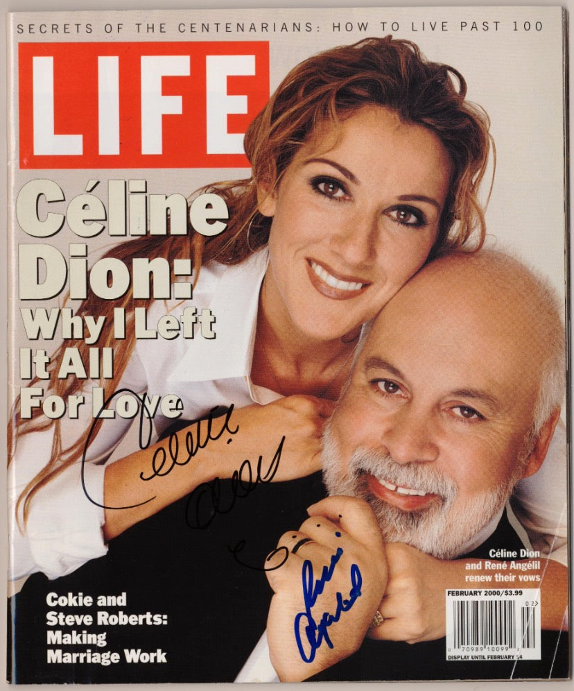 Celine Dion & Rene Angelil Autographed Signed LIFE Magazine AMCo LOA