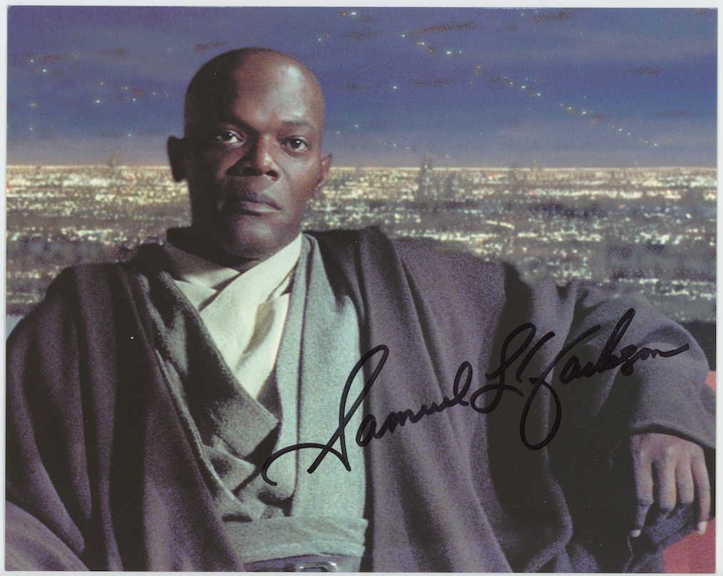 Samuel L Jackson Star Wars Mace Windu Autographed Signed 8x10 Photo AMCo COA