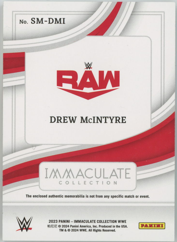 Drew McIntyre 2023 Panini Immaculate Superstar Swatches WWE #SM-DMI /25