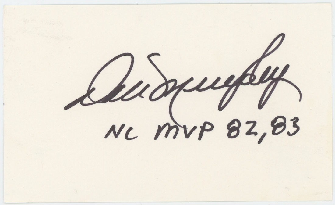 Dale Murphy Atlanta Braves Autographed Signed Index AMCo COA