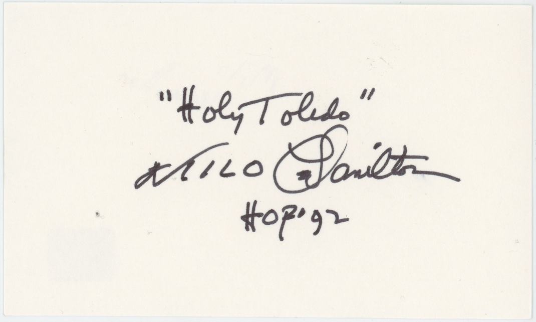 Milo Hamilton Hall Of Fame Announcer Autographed Signed Index Card AMCo COA