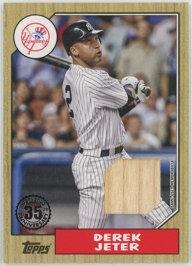 Derek Jeter 2022 Topps Series 1 35th Anniversary Bat 1987 Relic Card #87R-DJ