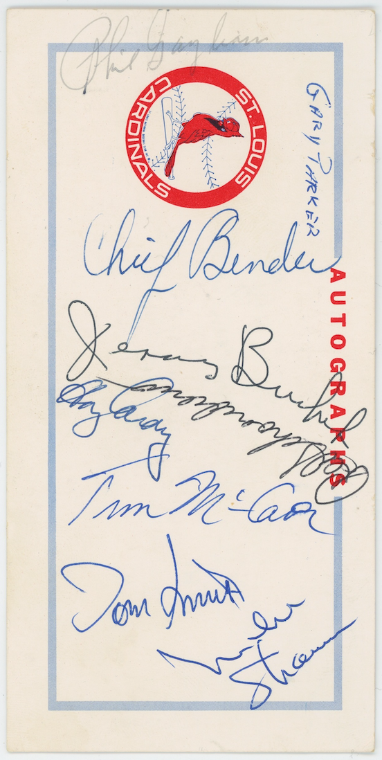 1967 St. Louis Cardinals World Series Team Autographed Signed Ticket AMCo COA