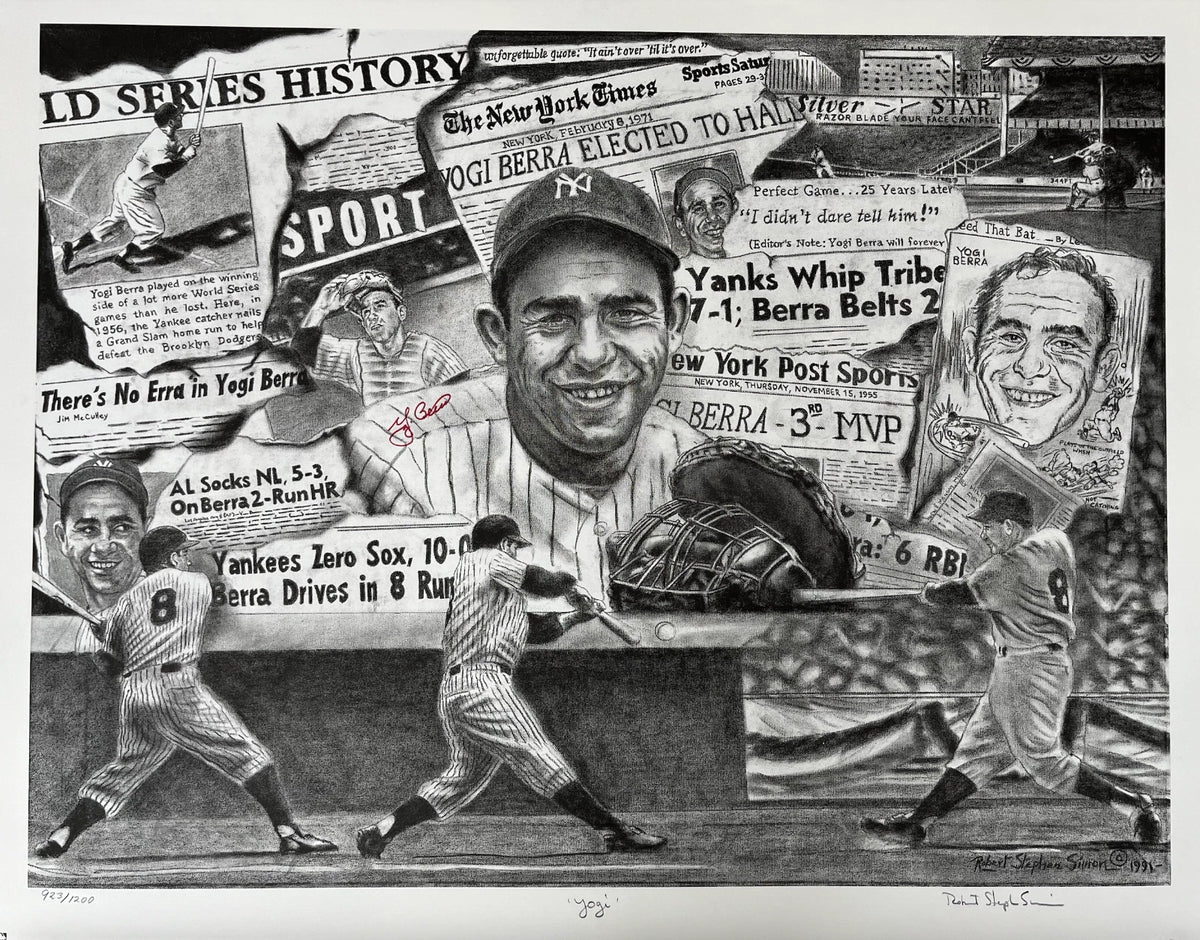 Yogi Berra New York Yankees Legend Autographed Signed Lithograph Poster Watfo LOA